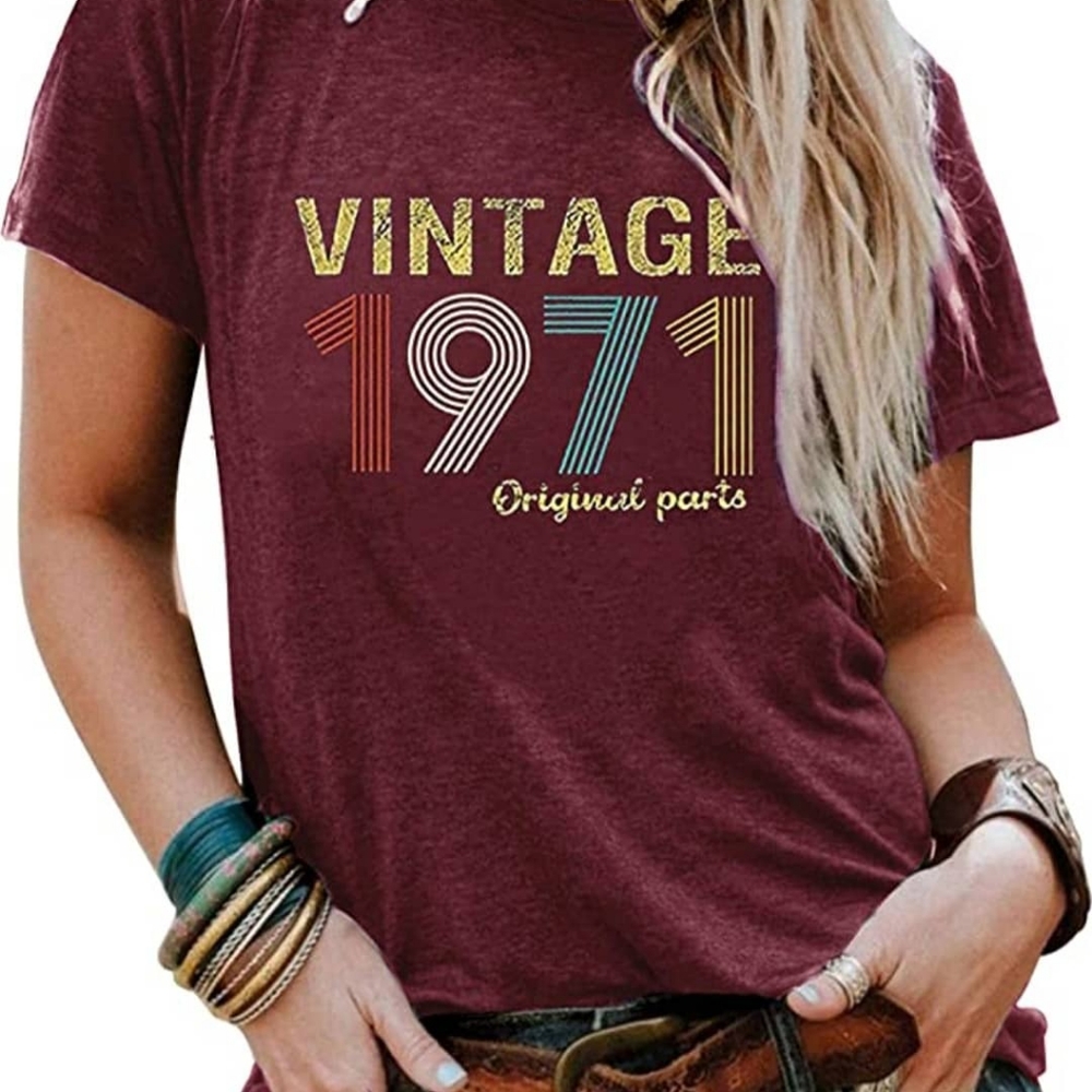 50th Birthday Gift T Shirt for Women Vintage 1971